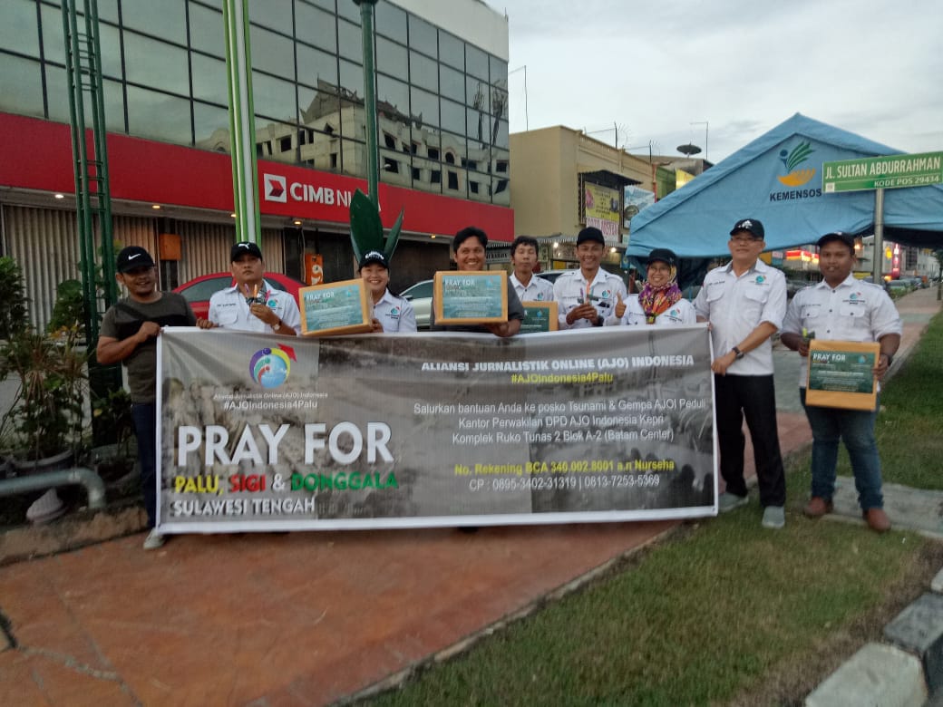 Peduli Palu, Sigi dan Donggala, AJO Indonesia DPD Kepri Galang Donasi