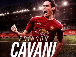 Edinson Cavani Resmi Berseragam Setan Merah