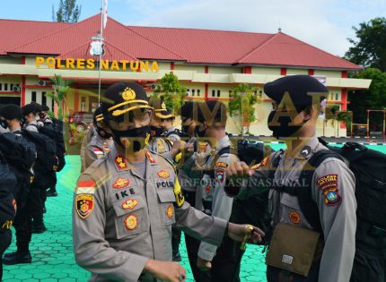 Pelepasan 30 Pasukan Terbaik BKO Polresta Barelang di Natuna Dipimpin Kapolres Natuna