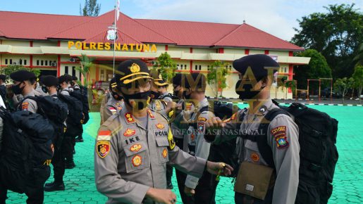 Pelepasan 30 Pasukan Terbaik BKO Polresta Barelang di Natuna Dipimpin Kapolres Natuna