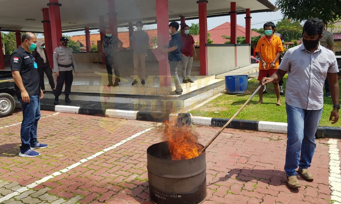 Ditresnarkoba Polda Kepri Musnahkan 163 Gram Narkotika Jenis Daun Ganja Kering