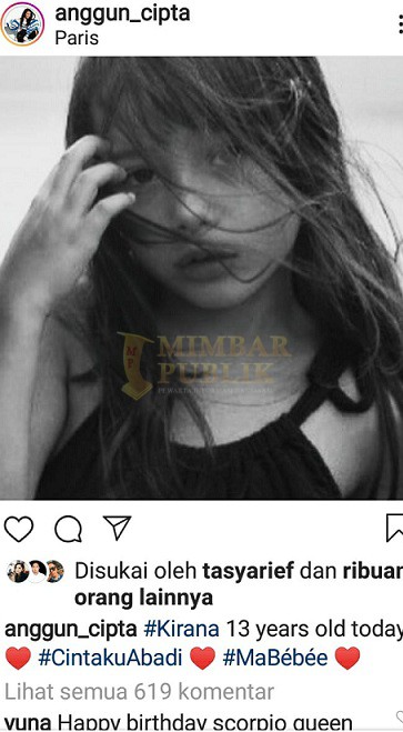 Hari Jadi Sang Anak, Anggun C Sasmi Posting Foto  Putrinya di Sosial Media