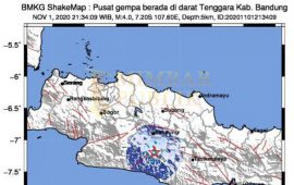 BMKG: Gempa Tektonik di Kabupaten Bandung 3.0 Magnitudo