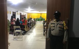 Terapkan Protokol Kesehatan, Polsek Galang Pengamanan Ibadah di Gereja ST Ignatius Loyola