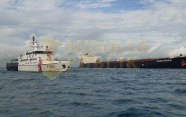 KN Rantos-P210 Lakukan Pengawasan Proses Evakuasi Jenazah ABK Kapal MV. Fernandina