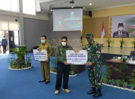 Hadiri Rakor Kesiapan Pilkada dan Penanganan Covid-19 di Bintan, Dandim 0315 Terima Bantuan 100 Ribu Masker dari Pjs Gubernur Kepri