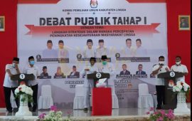 Enam Segmen Dituntaskan 3 Paslon, KPU Lingga Sukses Gelar Debat Publik Tahap 1