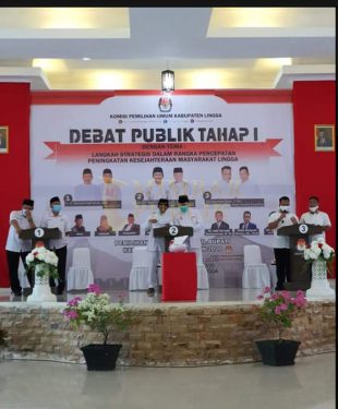 Enam Segmen Dituntaskan 3 Paslon, KPU Lingga Sukses Gelar Debat Publik Tahap 1