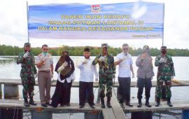 Lantamal IV Tanjungpinang Gelar Panen Raya Ikan Kerapu Keramba Jaring Apung
