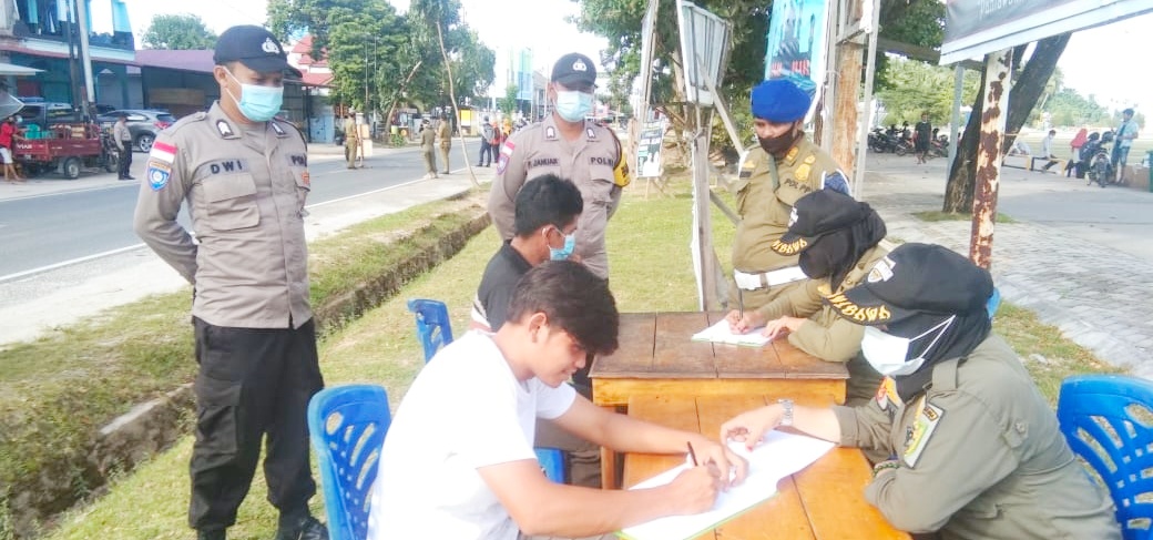 Tim Gabungan TNI-POLRI Operasi Yustisi Jaring 64 Pelanggar Prokes
