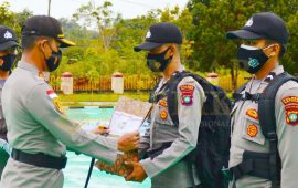 Polres Natuna Gelar Apel Pengawalan Pendistribusian Logistik Pilkada 2020