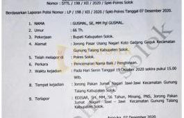 Bupati Solok Polisikan Saudara Sekampung Sekaligus Anak Buahnya