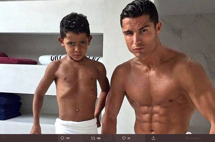 Cristiano Ronaldo dan Anaknya | Foto : Istimewa