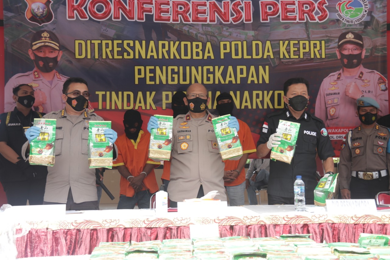 Konferensi pers, Diresnarkoba Polda Kepri Pengungkapan Tindak Pidana Narkoba