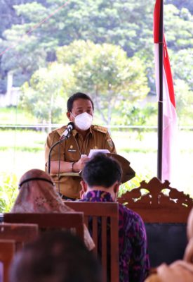 Gubernur Lampung Arinal Djunaidi dalam acara Rapat Koordinasi Lingkup Perkebunan se-Provinsi Lampung, di Taman PKK Agropark, Lampung Selatan, Selasa (2/2/2021).