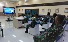 Untuk Pertama Kalinya, Komandan Pangkalan Utama TNI AL VI Makassar Ikuti Rapim TNI AL 2021 Secara Virtual