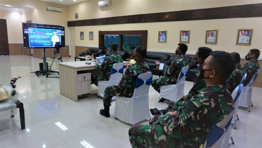 Untuk Pertama Kalinya, Komandan Pangkalan Utama TNI AL VI Makassar Ikuti Rapim TNI AL 2021 Secara Virtual