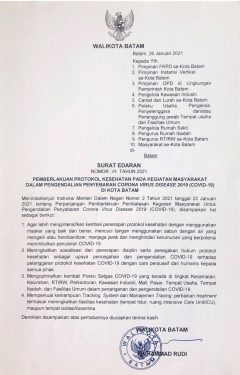 Teken Surat Edaran, Rudi Ajak Masyarakat Tetap Intensifkan Penerapan Prokes