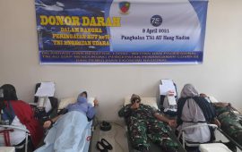Lanud Hang Nadim Gelar Donor Darah Sambut HUT TNI AU ke-75