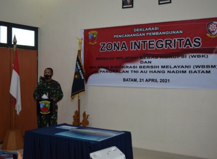Lanud Hang Nadim Gelar Pecanangan Zona Integritas WBK dan WBBM