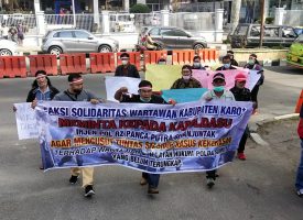 Polres Tanah Karo Terima Aksi Solidaritas Wartawan Atas Peristiwa Tertembaknya Marshal Harahap
