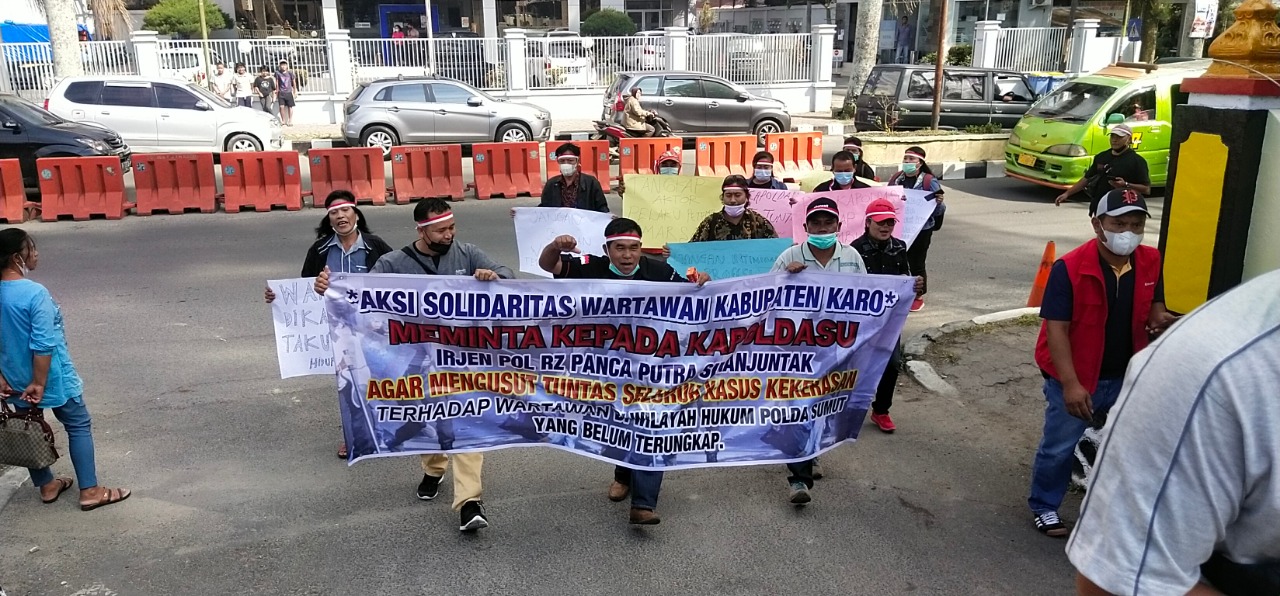 Polres Tanah Karo Terima Aksi Solidaritas Wartawan Atas Peristiwa Tertembaknya Marshal Harahap