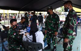 TNI AL, Polri dan Pemkot Jayapura Kembali Laksanakan Serbuan Vaksinasi