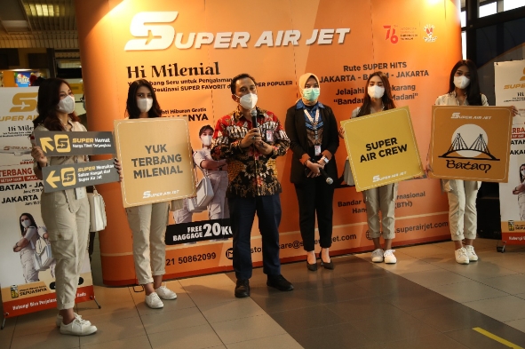 Maskapai Super Air Jet Rute Batam-Jakarta Resmi Beroperasi di Bandara Hang Nadim Batam