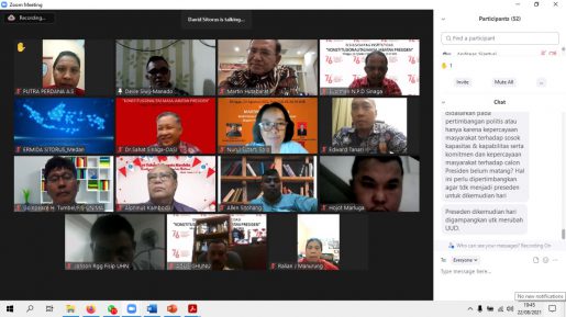 Diskusi Daring Insititut OASI, Presiden Jokowi Sampai Saat Ini Masih Konsisten Dua Periode