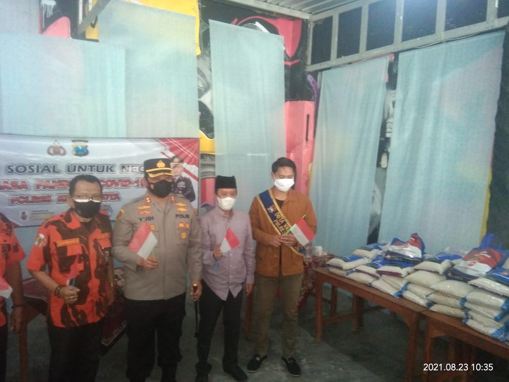 Kapolres Kediri kota bersama ketua PP kota kediri dan MPC NU