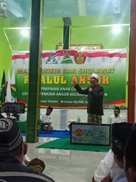 Warga NU dan Pemuda Ansor Hadiri Acara Majlis Dzikir dan Sholawat Rijalut Ansor Ranting Kec. Semen
