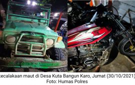 Kecelakaan Motor RX Kings Vs Hardtop di Desa Kuta Bangun Karo, Satu Orang Tewas di Tempat