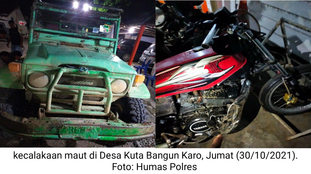 Kecelakaan Motor RX Kings Vs Hardtop di Desa Kuta Bangun Karo, Satu Orang Tewas di Tempat