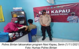 Polres Bintan Laksanakan Program Nasi Kapau hingga ke Pulau Perbatasan