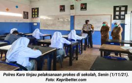 Di Saat Pandemi, Jajaran Polres Karo Lakukan Patroli Dialogis ke Beberapa Sekolah