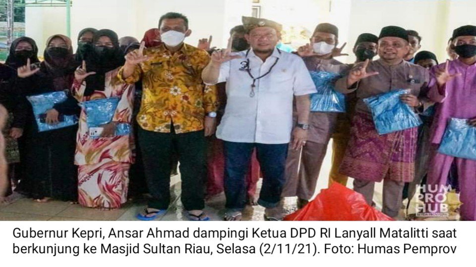 Ansar Ahmad Dampingi Ketua DPD RI AA LaNyalla saat Berkunjung ke Masjid Raya Sultan Riau