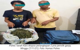 Dua Pria Pemilik Ganja Ditangkap Satres Narkoba Tanah Karo