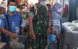 Koramil Kodim 0317/Tanjung Balai Karimun Laksanakan Pengawasan Penerapan Prokes