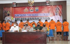 Kapolres Tanah Karo Gelar Konferensi Akhir Tahun 2021