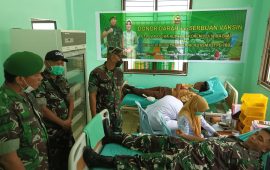 Wujud Kepedulian TNI, Moment Peringatan HUT Korem dan Persit, Kodim 0303/ Bengkalis Gelar Donor Darah