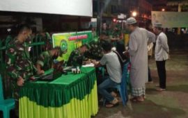 Kodim 0317/ Tanjung Balai Karimun Gelar Vaksinasi Satu Malam 2 Titik Lokasi