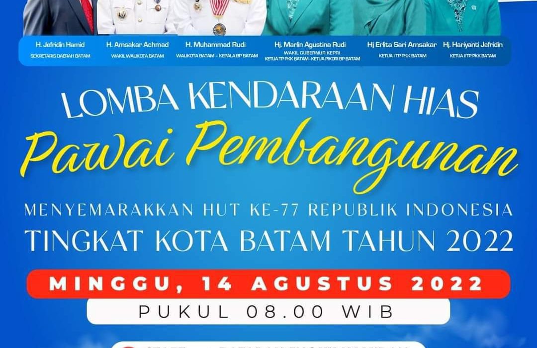 Semarakkan HUT ke-77 RI, Pemko Batam Gelar Lomba Kendaraan Hias Pawai Pembangunan