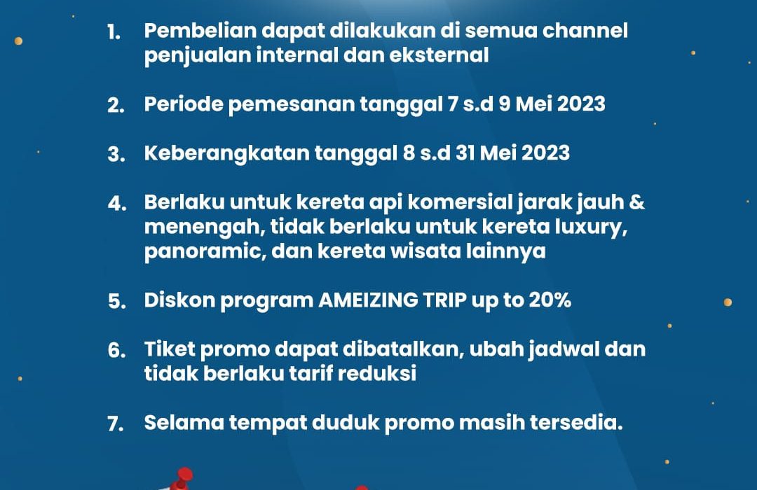 KAI Promo Ameizing Trip, Diskon Tiket Hingga 20 Persen Dari Stasiun Gambir Dan Pasar Senen Di Bulan Mei. Ini Daftar KA-nya