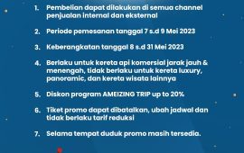 KAI Promo Ameizing Trip, Diskon Tiket Hingga 20 Persen Dari Stasiun Gambir Dan Pasar Senen Di Bulan Mei. Ini Daftar KA-nya