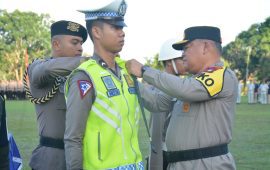 Kapolda Kepri Pimpin Apel Gelar Pasukan Operasi Patuh Seligi 2023.