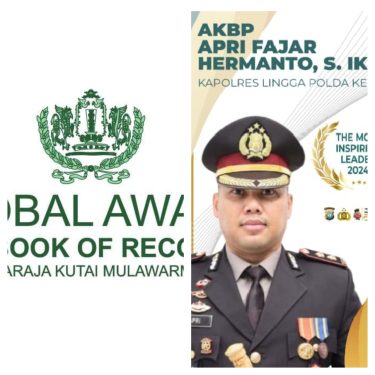 AKBP Apri Kapolres Lingga, Raih Penghargaan bergengsi Dari Para Raja Nusantara
